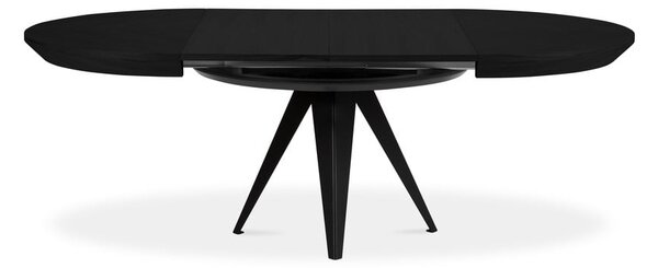 Tavolo da pranzo rotondo con piano nero allungabile con estensione ø 120 cm Magnus – Windsor & Co Sofas
