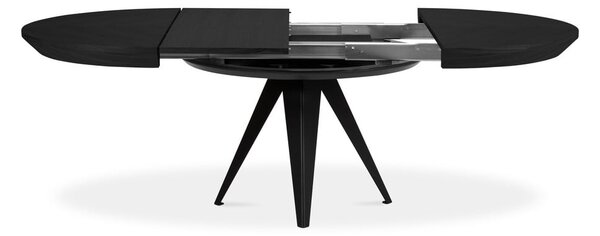 Tavolo da pranzo rotondo con piano nero allungabile con estensione ø 120 cm Magnus – Windsor & Co Sofas