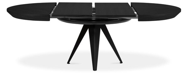Tavolo da pranzo rotondo con piano nero allungabile con estensione ø 120 cm Magnus – Windsor & Co Sofas