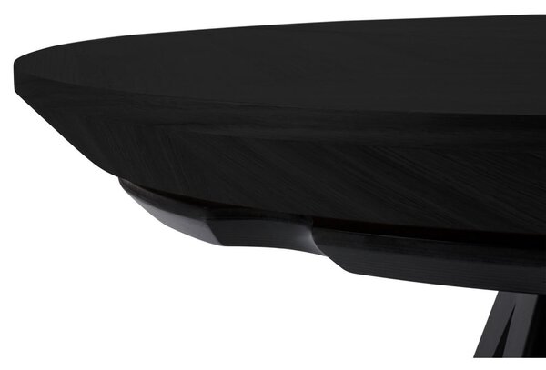 Tavolo da pranzo rotondo con piano nero allungabile con estensione ø 120 cm Magnus – Windsor & Co Sofas