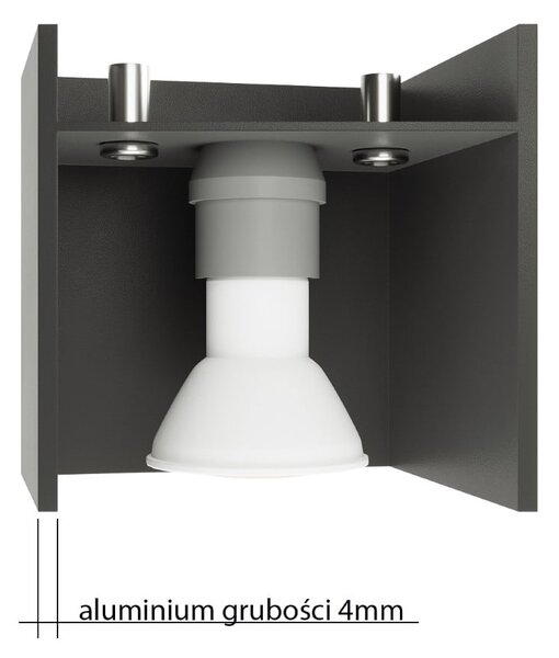 Lampada da soffitto bianca con paralume in metallo 10x10 cm Pax - Sollux