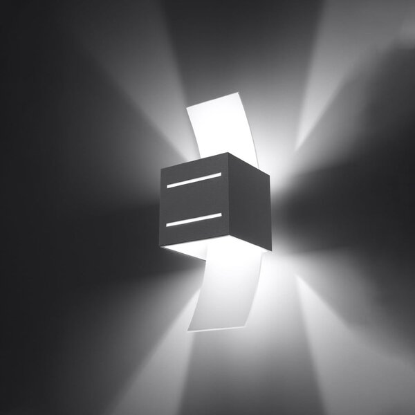Lampada da parete grigia Carlo - Sollux