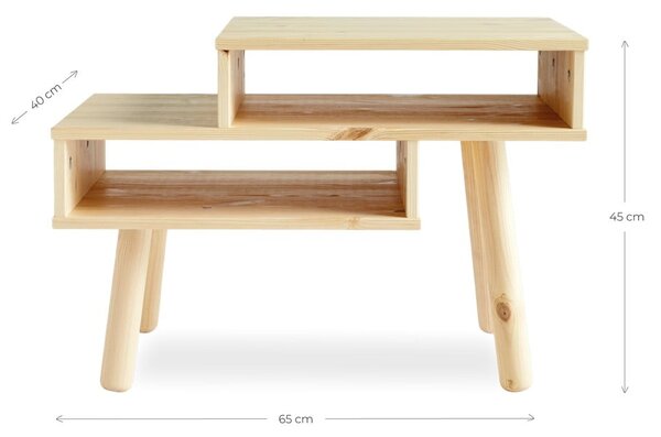 Tavolino in legno di pino in colore naturale Hako - Karup Design