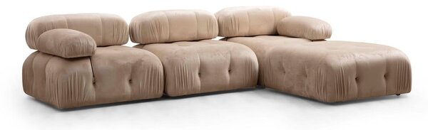 Sgabello in velluto beige Bubble - Artie