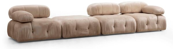 Sgabello in velluto beige Bubble - Artie