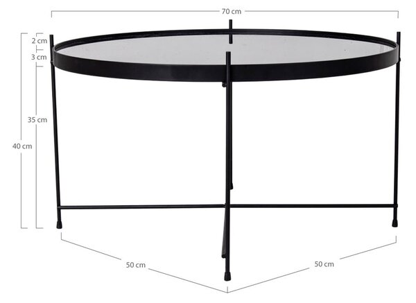 Tavolino rotondo nero ø 70 cm Venezia - House Nordic