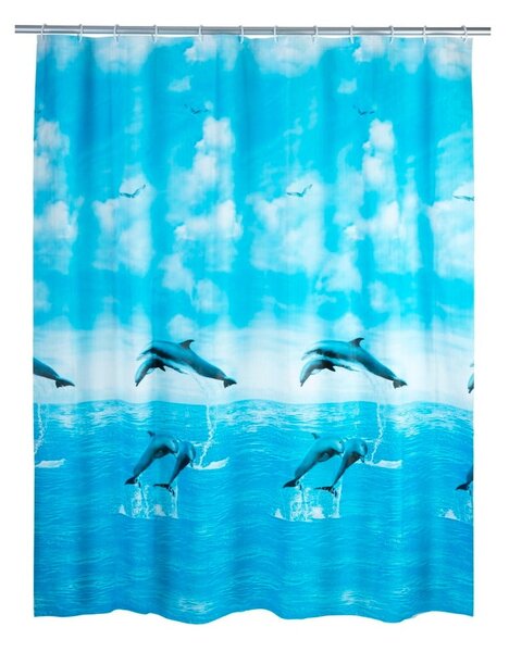 Tenda da doccia blu , 180 x 200 cm Dolphin - Wenko