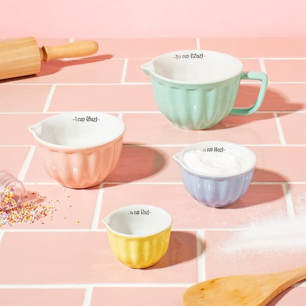 Set di 4 misurini in gres Retro - Sass & Belle