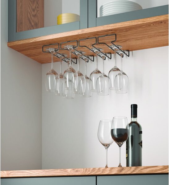 Set di 2 portabicchieri da vino in acciaio inox da parete Lava - Metaltex