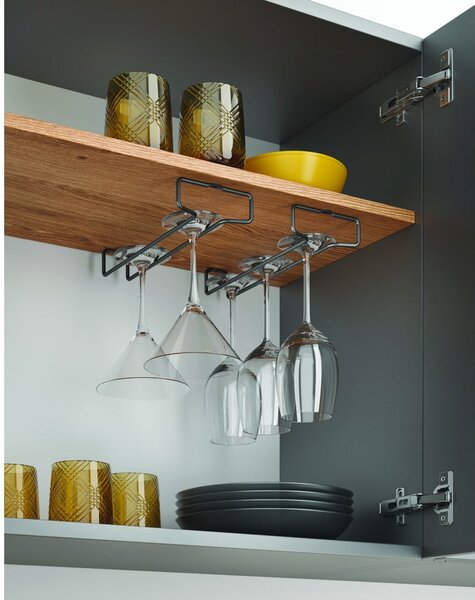 Set di 2 portabicchieri da vino in acciaio inox da parete Lava - Metaltex
