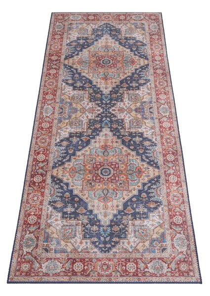 Runner blu scuro e rosso, 80 x 200 cm Sylla - Nouristan