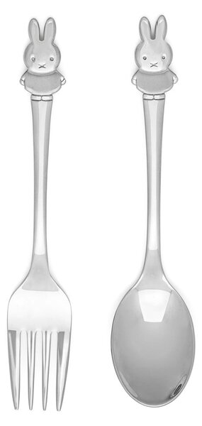 Posate per bambini in acciaio inox in argento Miffy - Zilverstad