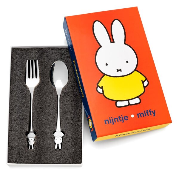 Posate per bambini in acciaio inox in argento Miffy - Zilverstad