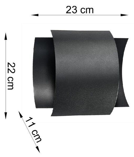 Lampada da parete nera Forgmi - Sollux