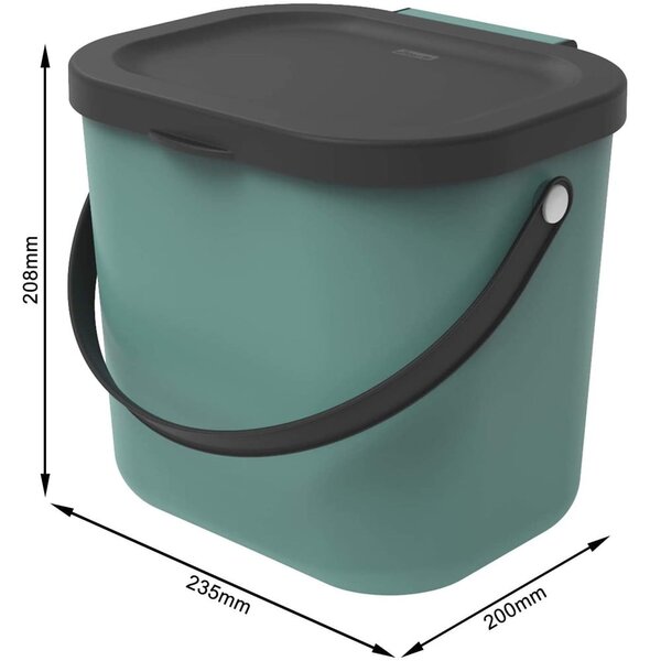 Contenitore per rifiuti verde compostabile da 6 l Albula - Rotho