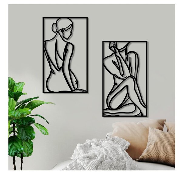 Decorazione murale in metallo 42x70 cm Minimalist Female - Wallity