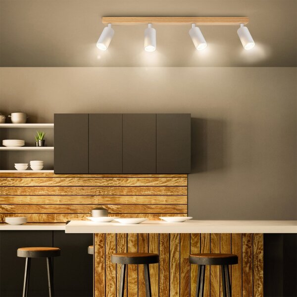 Brilagi - Faretto SELE 4xGU10/30W/230V bianco/finitura rovere