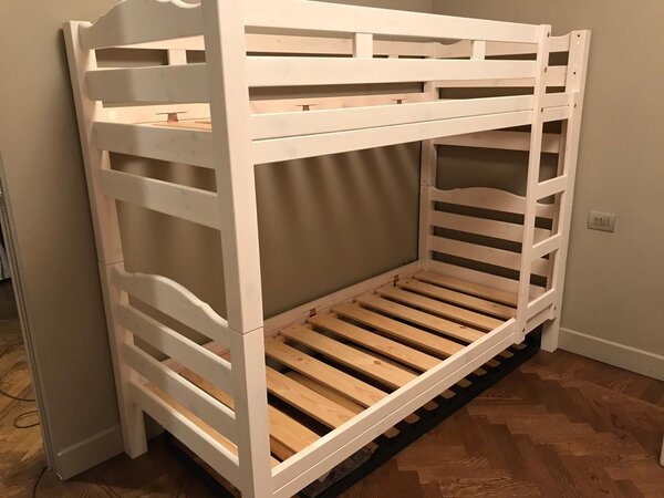 Letto CASTELLO pino. bianco anilina/Letto Castello Per Arredo Hotel Alberghi Agriturismo Gorizia