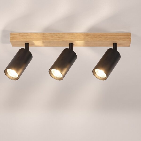 Brilagi - Faretto SELE 3xGU10/30W/230V nero/finitura rovere