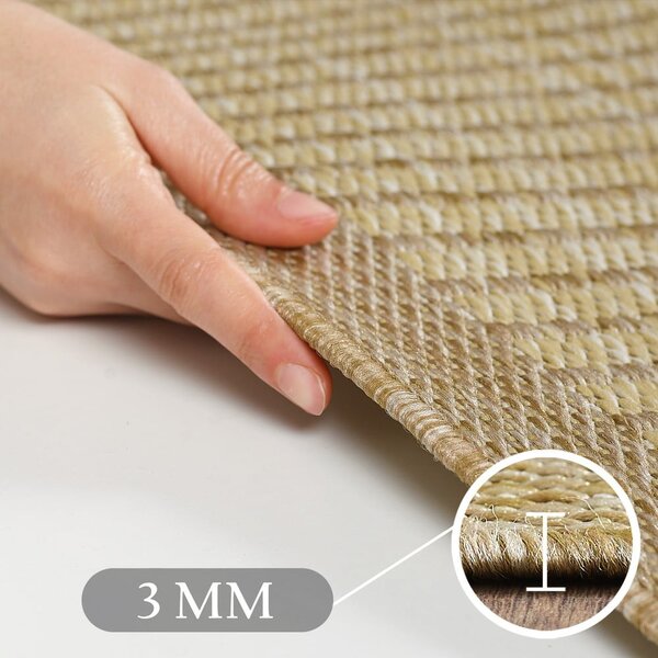 Tappeto tondo beige per esterni ø 120 cm Giza - Ayyildiz Carpets