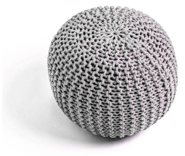 Poggiapiedi grigio con rivestimento in lavorato a maglia Jagger – Bonami Essentials