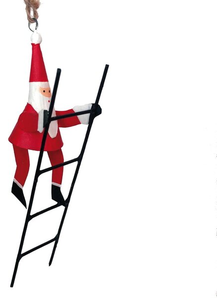Decorazione natalizia appesa Santa with Ladder - G-Bork