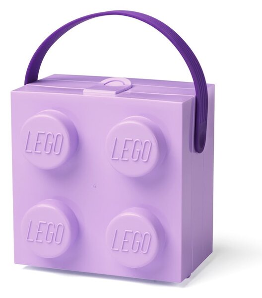 Scatola portaoggetti viola con maniglia - LEGO®
