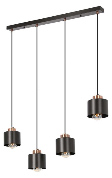 Lampada a sospensione in metallo nero 12x75 cm Olena - Candellux Lighting