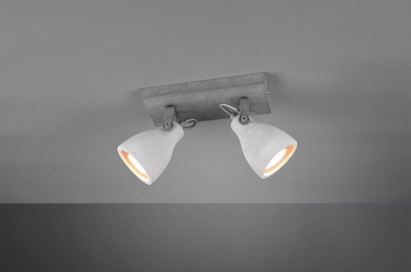 Lampada da parete grigia per 2 lampadine , lunghezza 23 cm Concrete - Trio