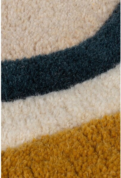 Tappeto in lana tessuta a mano color crema 120x170 cm Leo Scallop - Flair Rugs