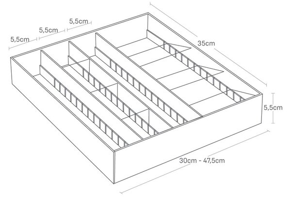 Credenza in plastica bianca per cassetto 47,5 x 35 cm - YAMAZAKI