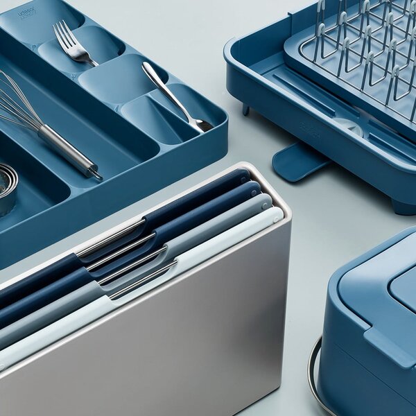 Organizzatore per cassetti da cucina blu DrawerStore Compact Sky - Joseph Joseph