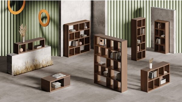 Libreria marrone effetto noce 150x198 cm Berlin - TemaHome