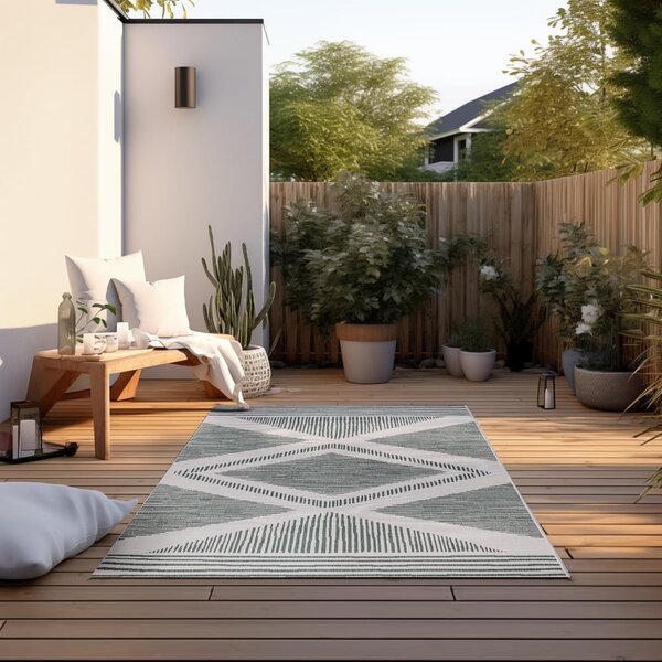 Tappeto per esterni verde crema 120x170 cm Gemini - Elle Decoration