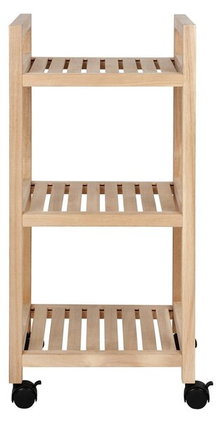 Scaffale da bagno in legno di acacia con tre ripiani su ruote 35x72 cm Acina - Wenko