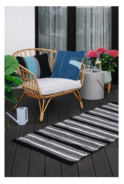 Tappeto da esterno bifacciale bianco e nero in plastica riciclata , 80 x 180 cm Zambezi - Green Decore