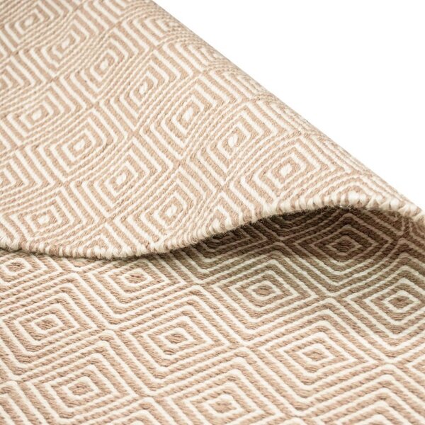 Tappeto per esterni bifacciale crema in plastica riciclata, 90 x 150 cm Solitaire - Green Decore