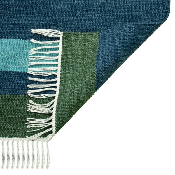 Tappeto da esterno bifacciale blu scuro in plastica riciclata , 90 x 150 cm Marlin - Green Decore