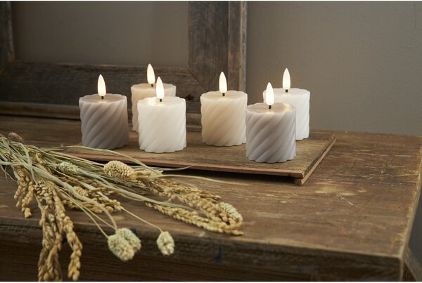 Set di 2 candele LED in cera bianca, altezza 7,5 cm Flamme Swirl - Star Trading