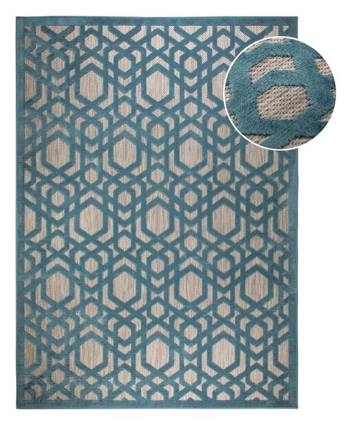 Tappeto blu per esterni 200x290 cm Oro - Flair Rugs