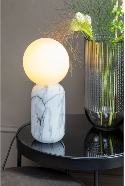 Lampada da tavolo bianca con decoro in marmo, altezza 32 cm Gala - Leitmotiv