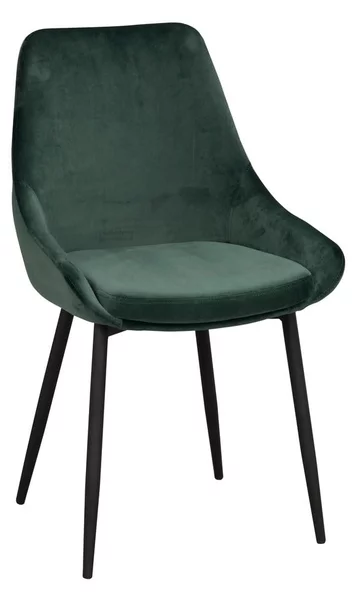 Set di 2 sedie da pranzo in velluto verde scuro Sierra - Rowico