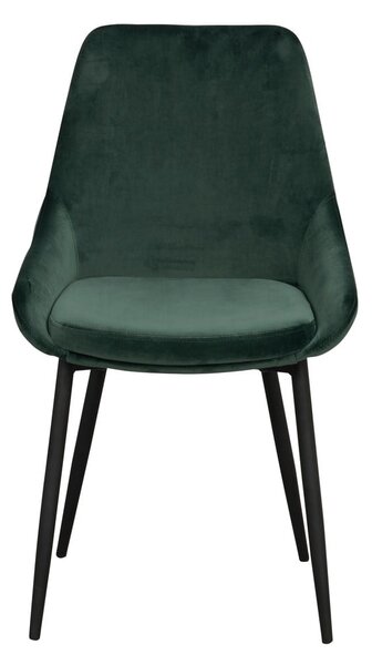 Set di 2 sedie da pranzo in velluto verde scuro Sierra - Rowico