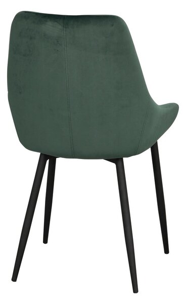 Set di 2 sedie da pranzo in velluto verde scuro Sierra - Rowico