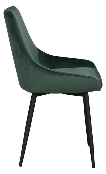 Set di 2 sedie da pranzo in velluto verde scuro Sierra - Rowico