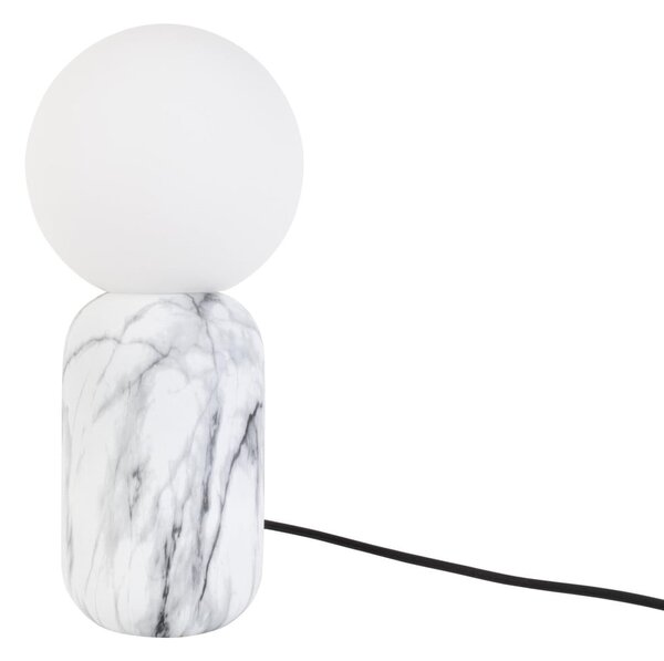Lampada da tavolo bianca con decoro in marmo, altezza 32 cm Gala - Leitmotiv