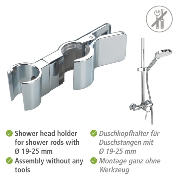 Supporto per soffione doccia in acciaio inox in argento lucido - Wenko
