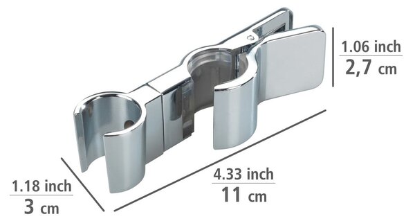 Supporto per soffione doccia in acciaio inox in argento lucido - Wenko