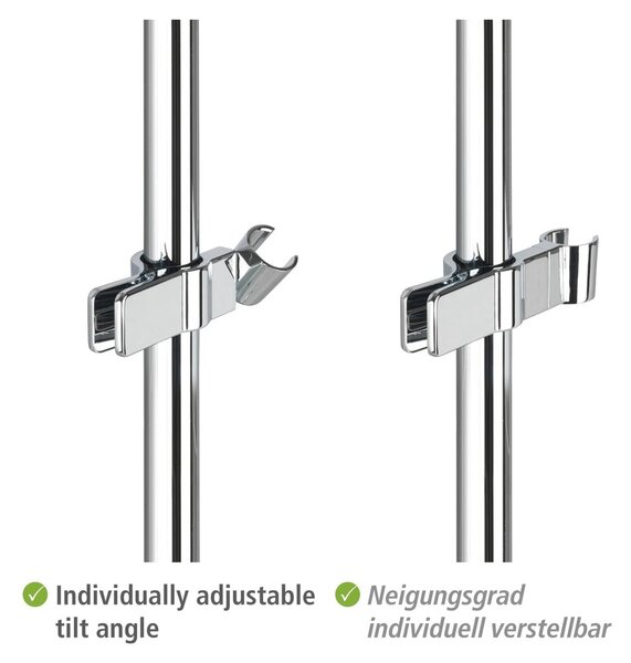 Supporto per soffione doccia in acciaio inox in argento lucido - Wenko