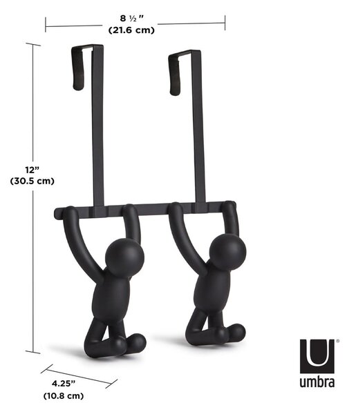 Appendiabiti in plastica nera da 22 cm Buddy - Umbra